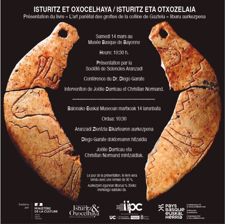Presentación del libro «Isturitz et Oxocelhaya. L’Art pariétal des grottes de la colline de Gaztelu (Pays Basque)”