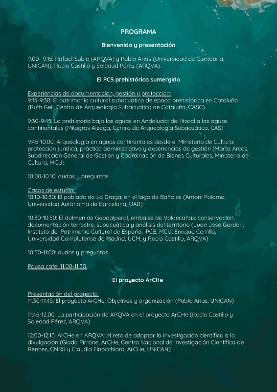 Jornada ArCHe en ARQVA. Programa 1